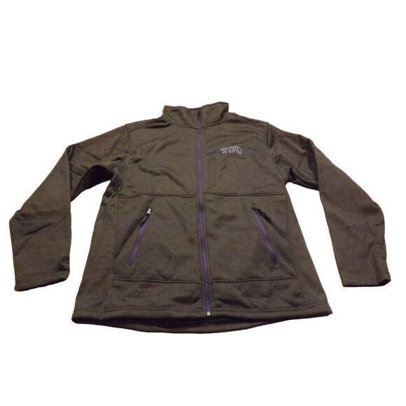 NCAA Colosseum Fleece Men Sz L Full Zip TCU Horned Frogs Long Sleeve Pockets - Picture 1 of 9